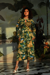 FOREST MONTAGE KEYHOLE DRESS