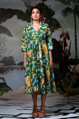 FOREST MONTAGE OVERLAY DRESS