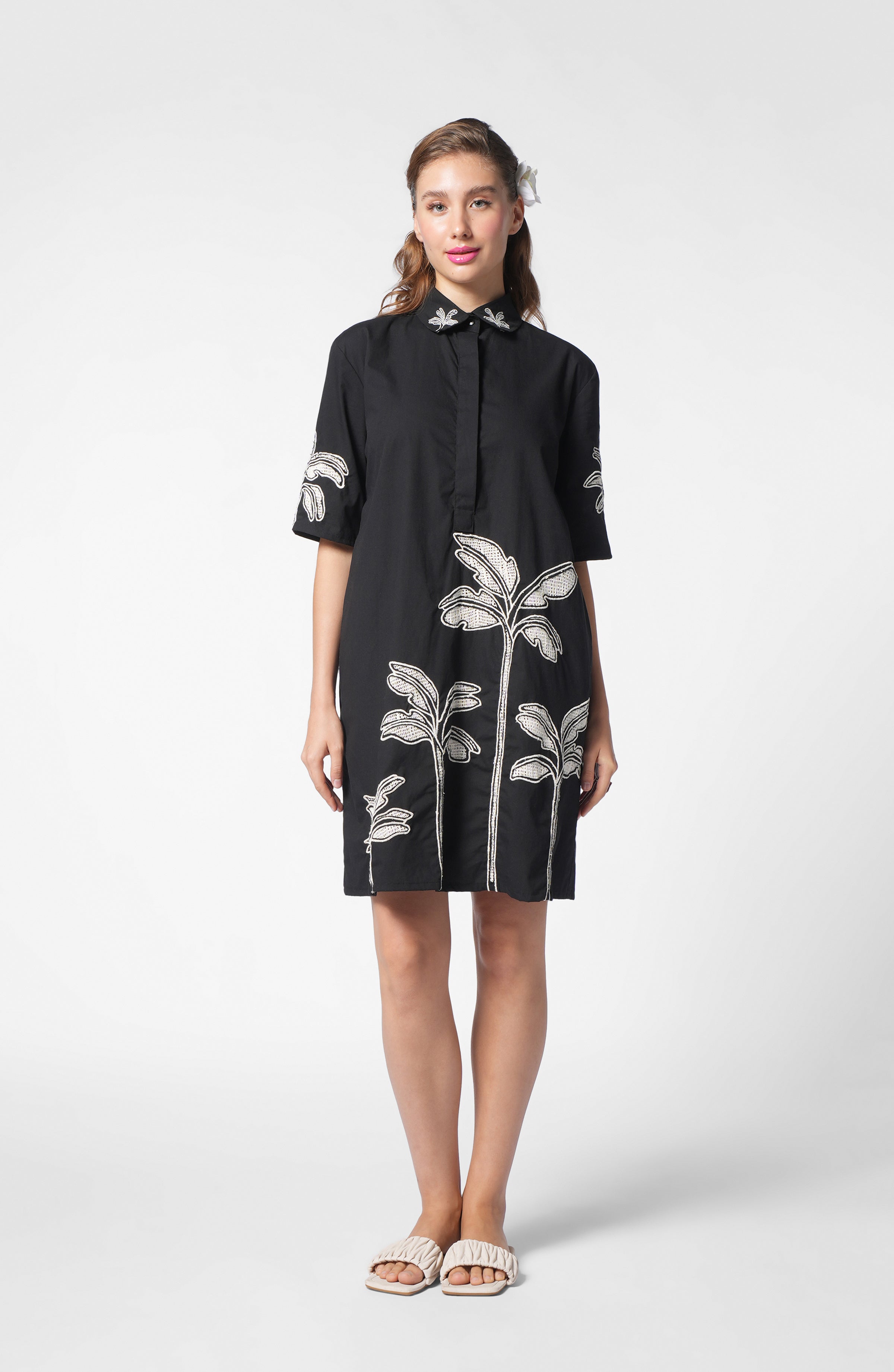 PARADISE PALM BLACK DRESS