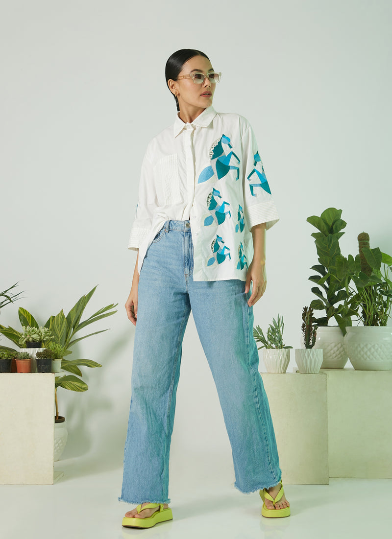 HANDCRAFTED BLUE STALLION SHIRT