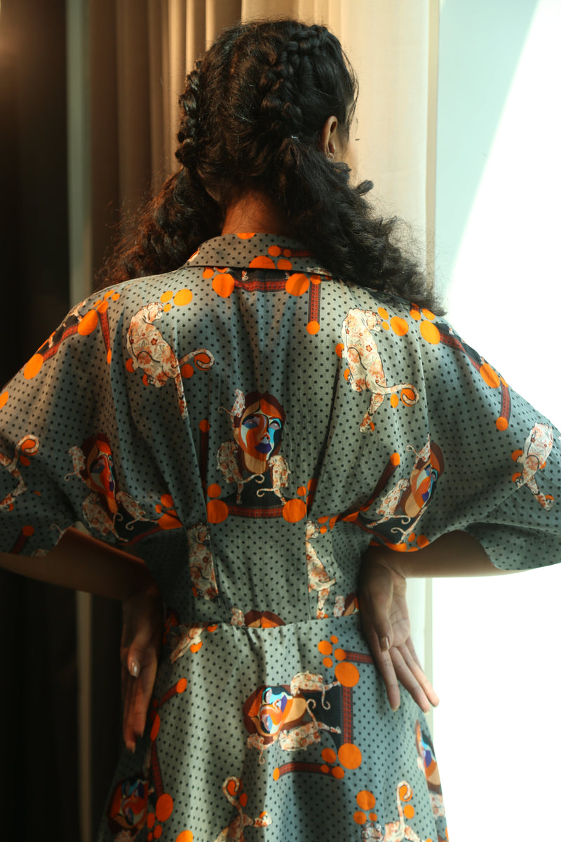MAJESTIC CAT PRINT DRESS