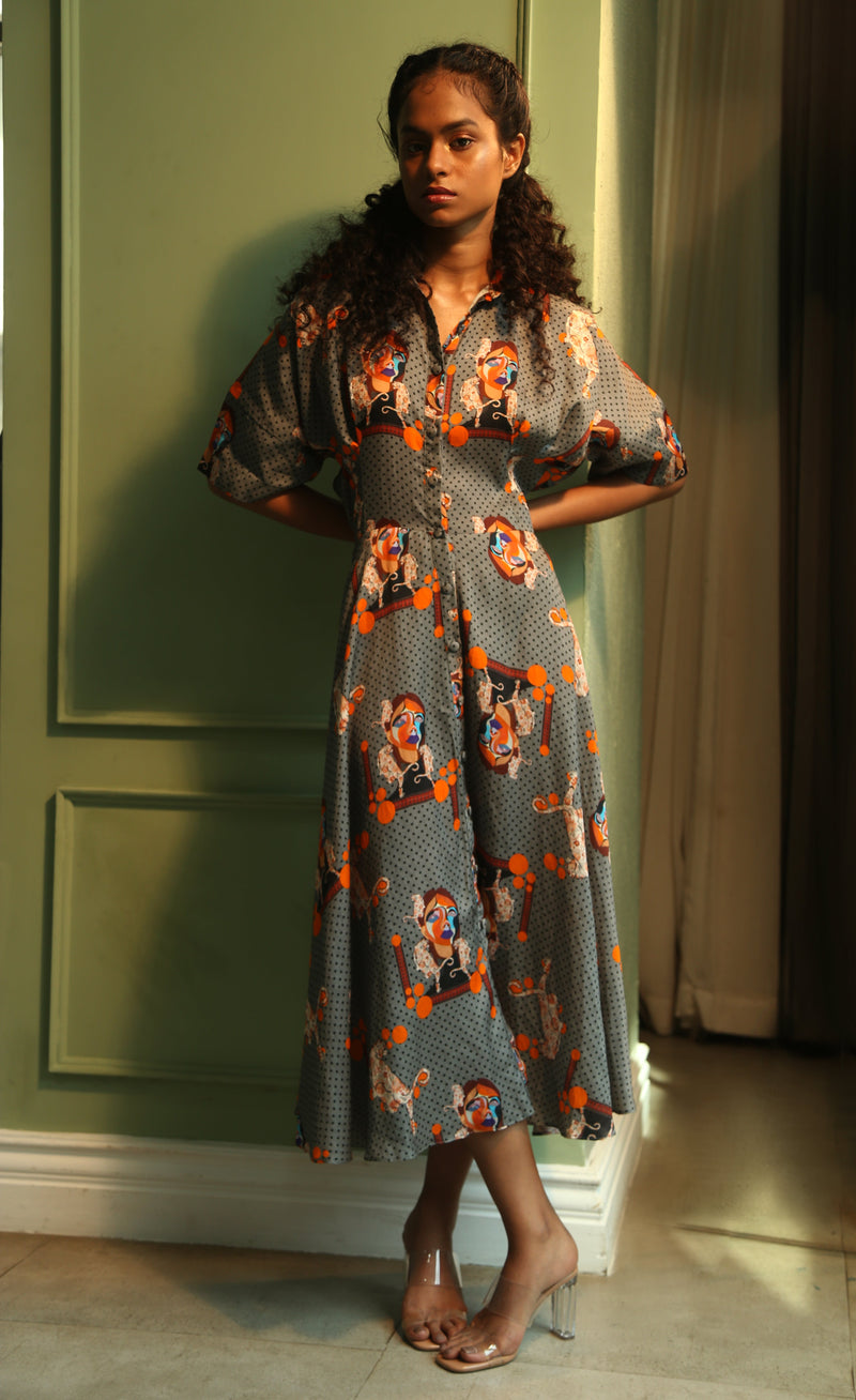 MAJESTIC CAT PRINT DRESS