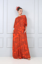 RUSTY HIBISCUS JUMPSUIT
