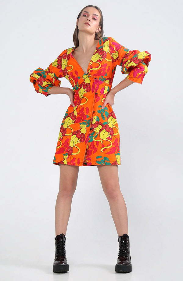 Coral Cat Dress